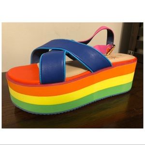 Rainbow platform sandals  🌈